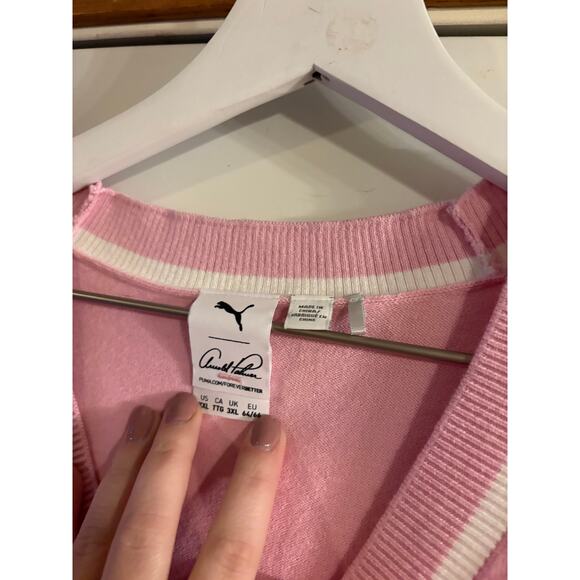 PUMA X ARNOLD PALMER MEN'S KING'S CARDIGAN (PINK) SIZE XXL - Picture 7 of 7